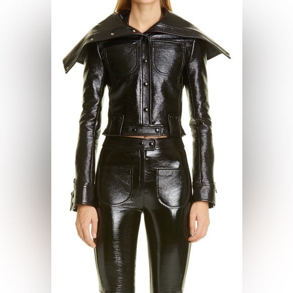 Courrèges Oversize Collar Vinyl Jacket - Picture 2 of 9